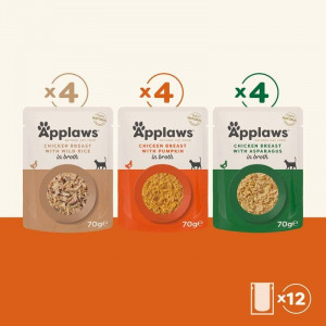 APPLAWS CAT COLLECTION CHICKEN POUCH kaķu konservi Vistas izlase 70g N12